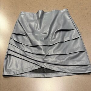 SHEIN Faux Leather Skirt Gray Sz XS
